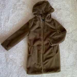 Zara oversized faux fur trench jacket